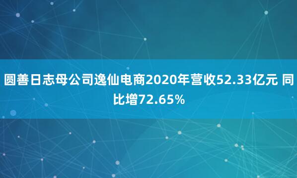 圆善日志母公司逸仙电商2020年营收52.33亿元 同比增72.65%