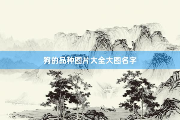 狗的品种图片大全大图名字